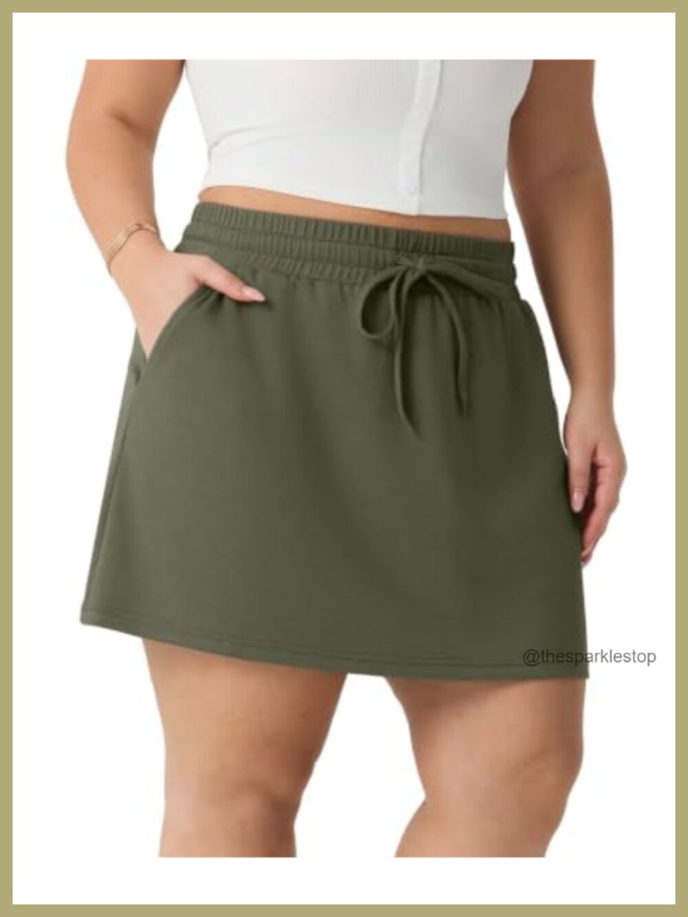 Plus Size Athletic Skort with Built-in Shorts, High Stretch, Machine Washable